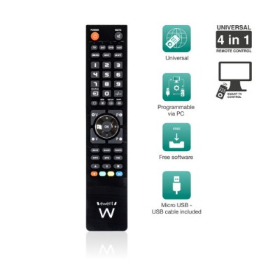 Ewent EW1570 mando a distancia DTT DVD Blu ray Proyector SAT STB Altavoz para barra de sonido TV Universal VCR Botones