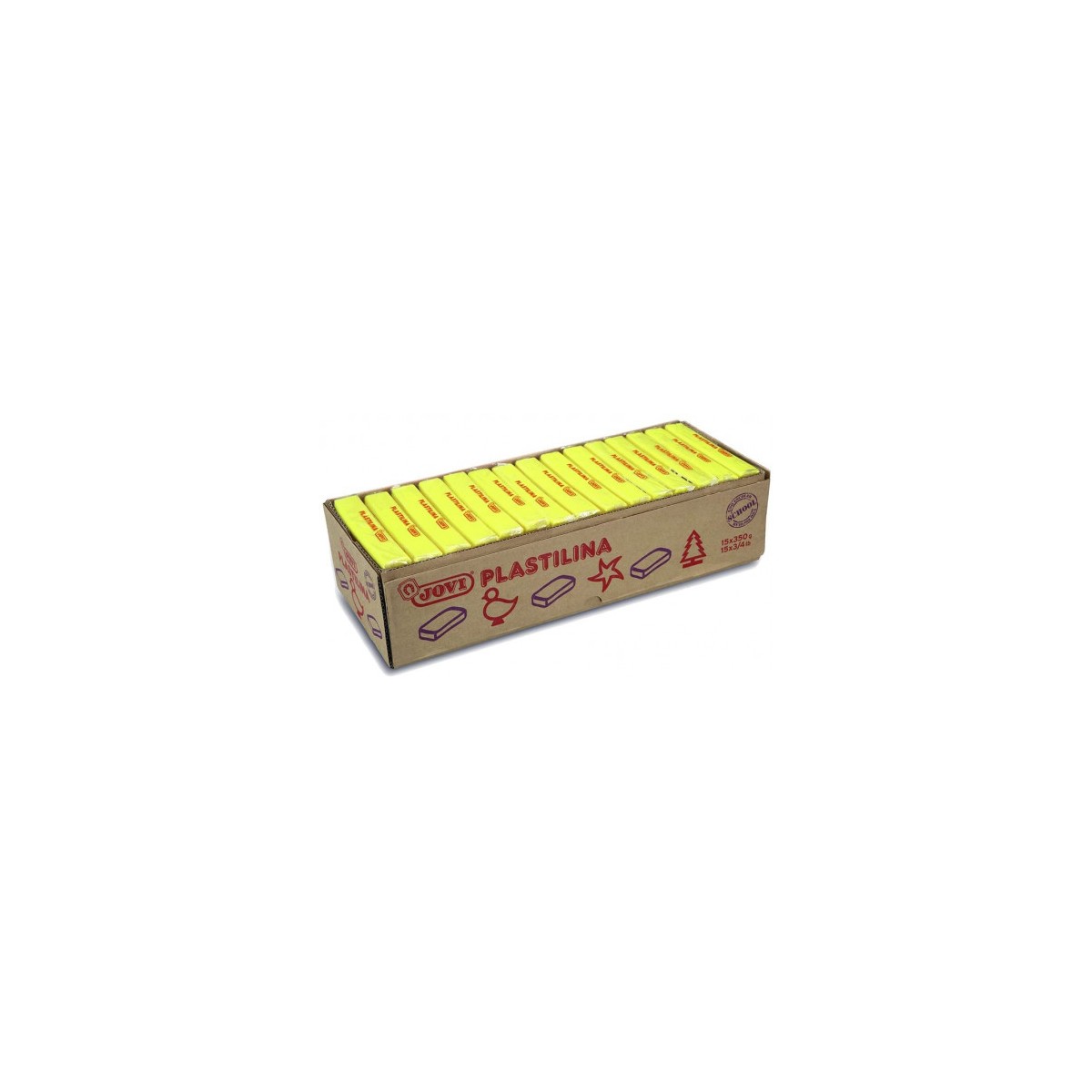 CAJA 15 PASTILLAS PLASTILINA 350 G AMARILLO JOVI 7202