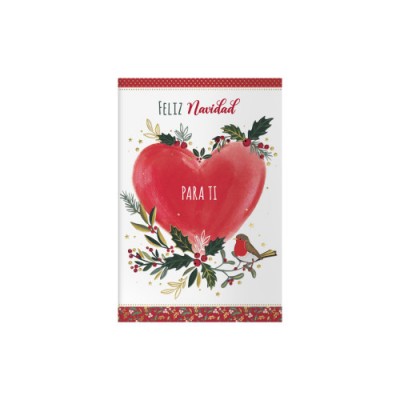 PACK 6 TARJETAS DE FELICITACIoN NAVIDAD TAMANO 115 X 17 CM MODELO CORAZoN DOHE 70019