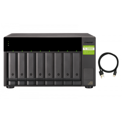 QNAP TL D800C caja para disco duro externo Carcasa de disco duro SSD Negro Gris 25 35