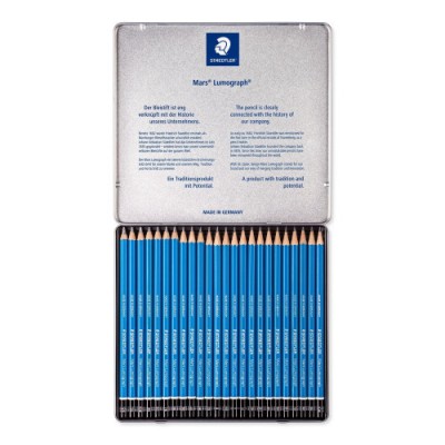 ESTUCHE DE METAL CON 24 LaPICES GRADUACIONES STAEDTLER 100 G24