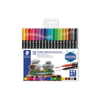 ESTUCHE DE PLaSTICO CON 18 ROTULADORES COLORES SURTIDOS STAEDTLER 3187 TB18