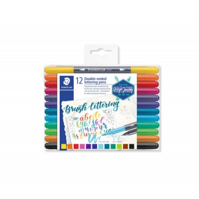 ESTUCHE DE PLaSTICO CON 12 ROTULADORES COLORES SURTIDOS STAEDTLER 3004 TB12