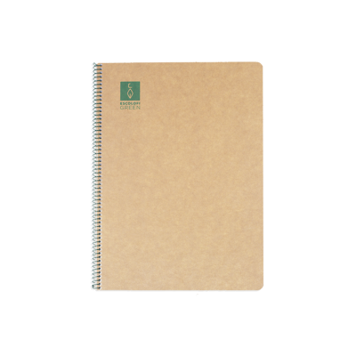 CUADERNO ESPIRAL DIN A5 RECICLADO FSC 50 HOJAS 80G HORIZONTAL CON MARGENGREEN ESCOLOFI 130210704