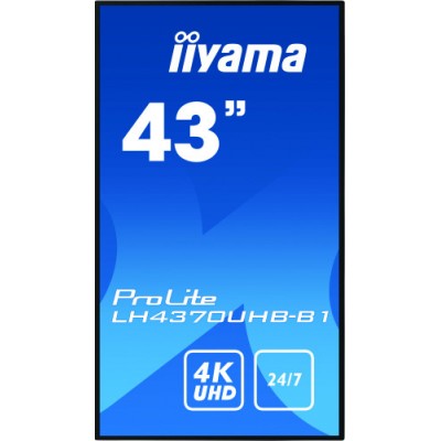 iiyama LH4370UHB B1 pantalla de senalizacion Pantalla plana para senalizacion digital 108 cm 425 VA 4K Ultra HD Negro Procesado
