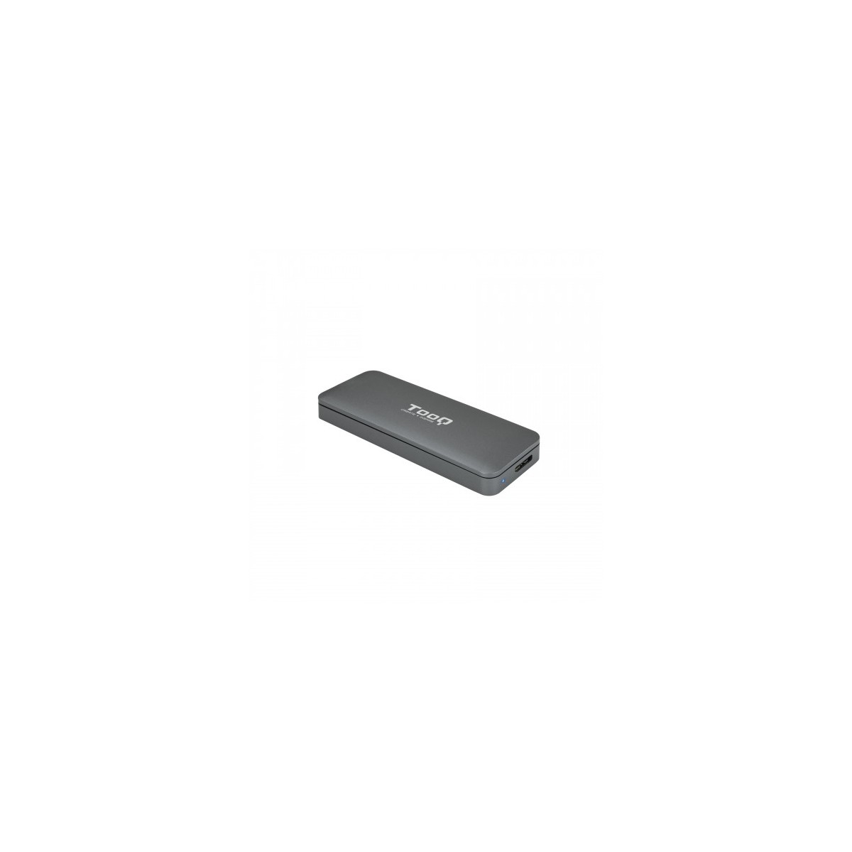 TooQ TQE 2281G caja para disco duro externo M2 Caja externa para unidad de estado solido SSD Gris
