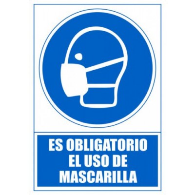 SENAL OBLIGATORIO EL USO DE MASCARILLAS 210 X 297MM PVC AZUL ARCHIVO 2000 6173 11 AZ