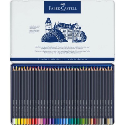 ESTUCHE DE METAL CON 36 LaPICES DE COLORES GOLDFABER FABER CASTELL 114736