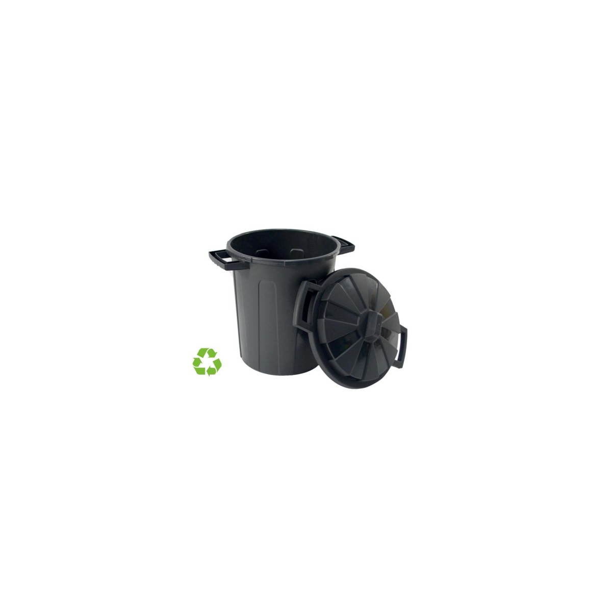 CONTENEDOR SOSTENIBLE DE RECICLAJE CON TAPA 100 LITROS 54X64X68 CM PP NEGRO ARCHIVO 2000 CP1426100 NE