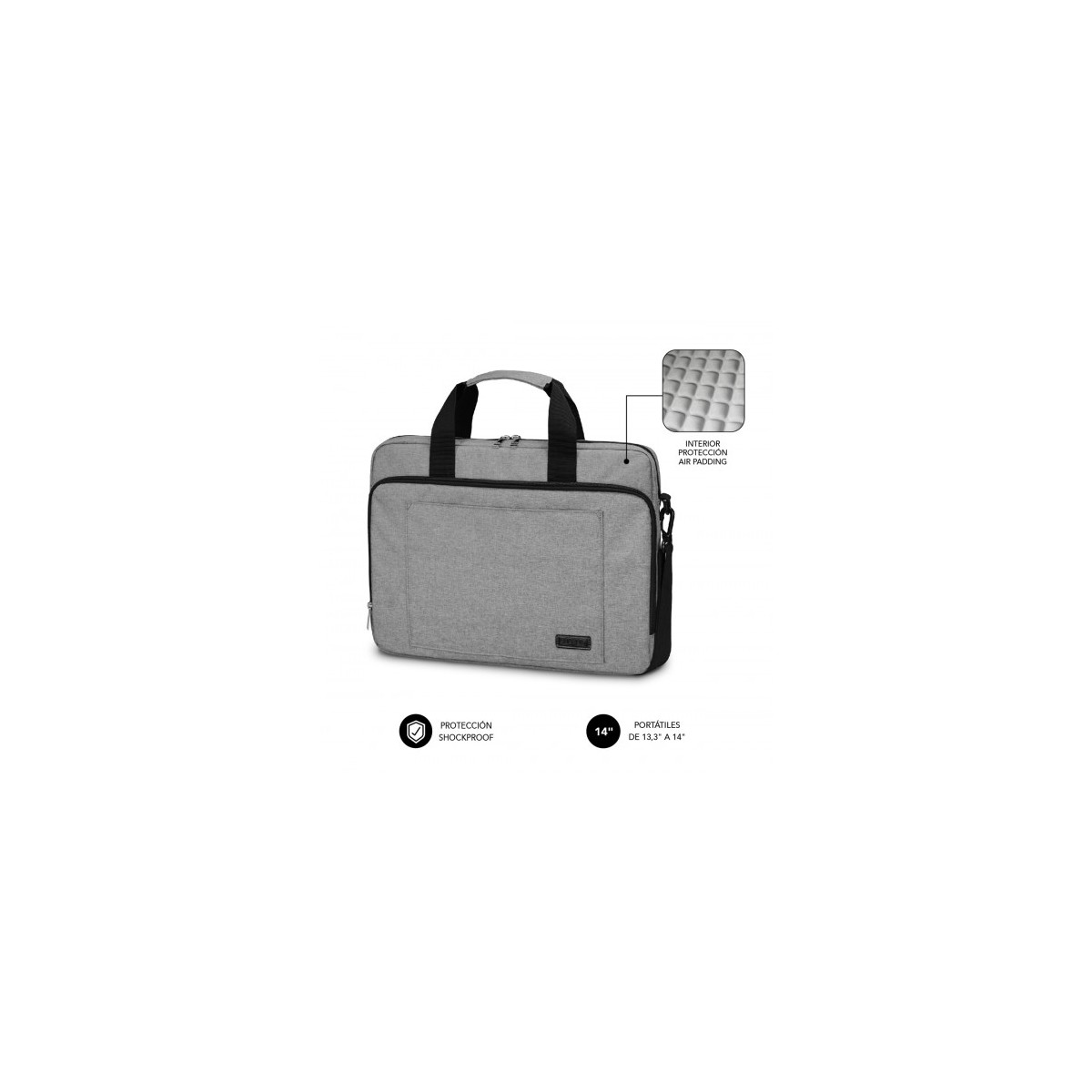 SUBBLIM Maletin Ordenador Air Padding Laptop bag 133 14 Grey