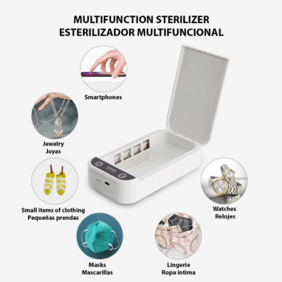 CAJA ESTERILIZADORA PORTaTIL CON LUZ ULTRAVIOLETA Y AROMATERAPIA DAM DMAC0036