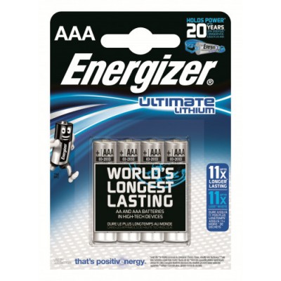 BLISTER 4 PILAS ULTIM LITHIUM TIPO L92 AAA ENERGIZER 639171